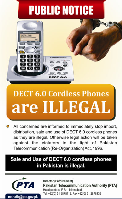 Public Notice - DECT 6.0 Cordless Phones are ILLEGAL