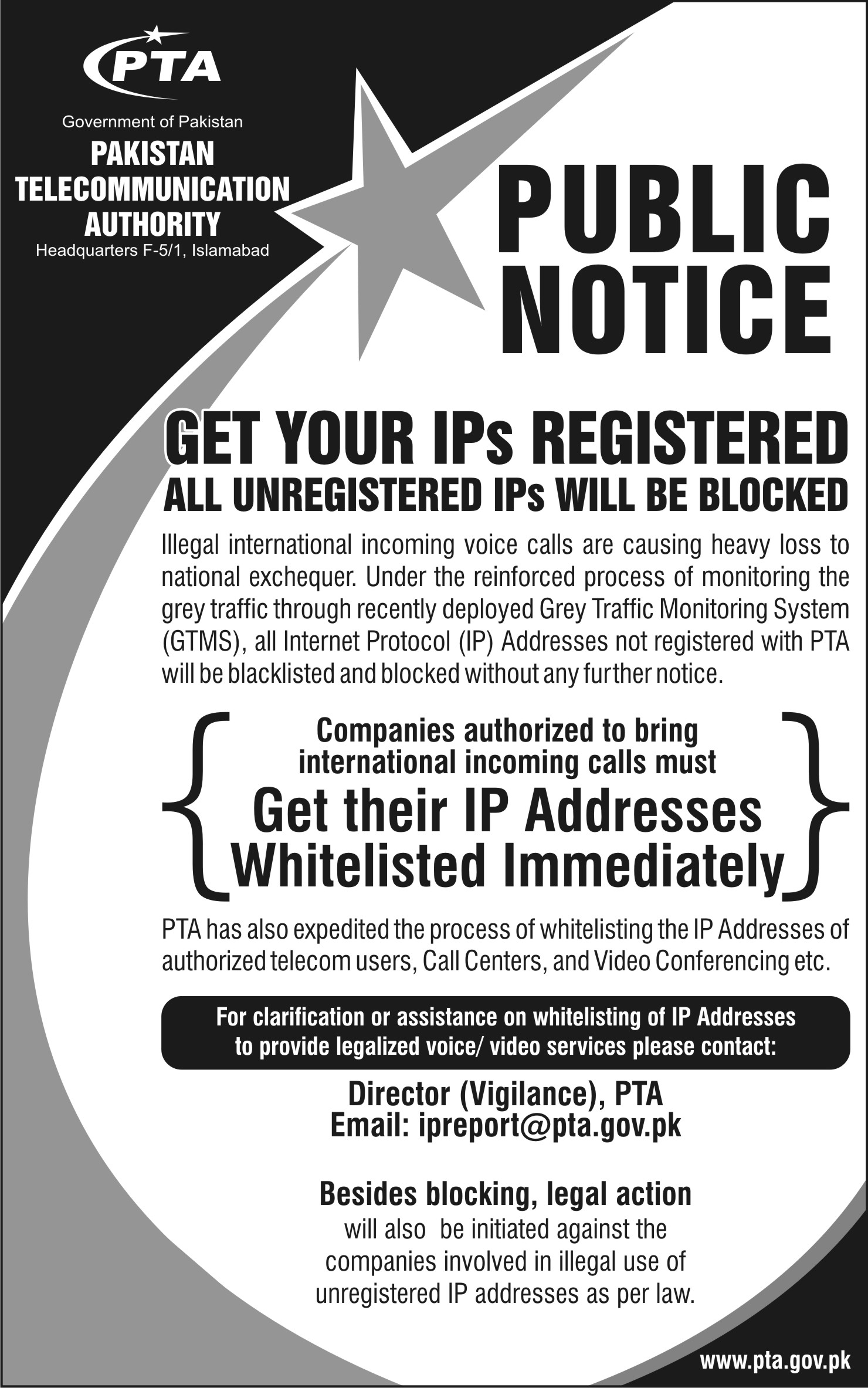 Public Notice - Get Your IPs Registered, All your unregistered IPs will be blocked