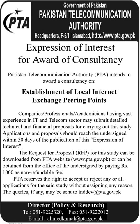 Establishment of Local Internet Exchange Peering Points in Pakistan