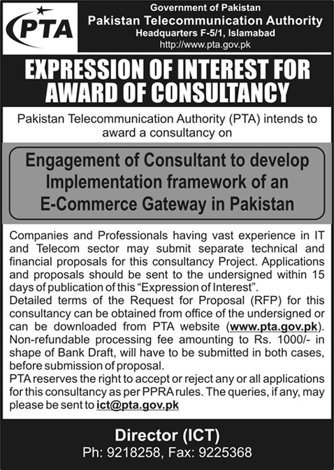 Expression of interest for award of consultancy