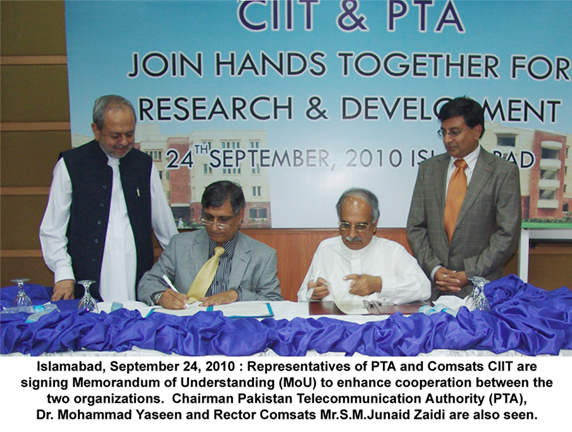 pta and comsats signing memorandum of understanding 