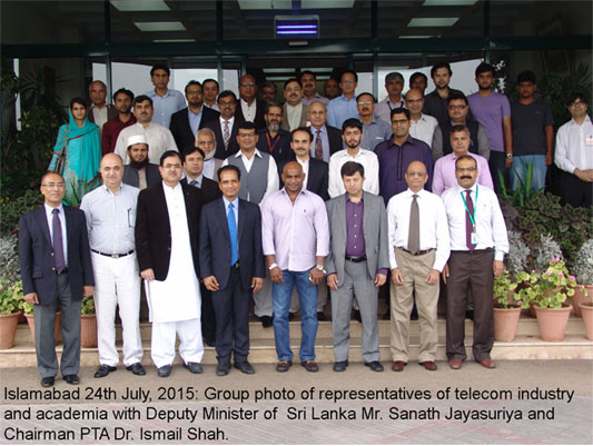 group photo representative of telecom industry with Deputy Minister of Siri Lanka Mr. Jayasuriya 